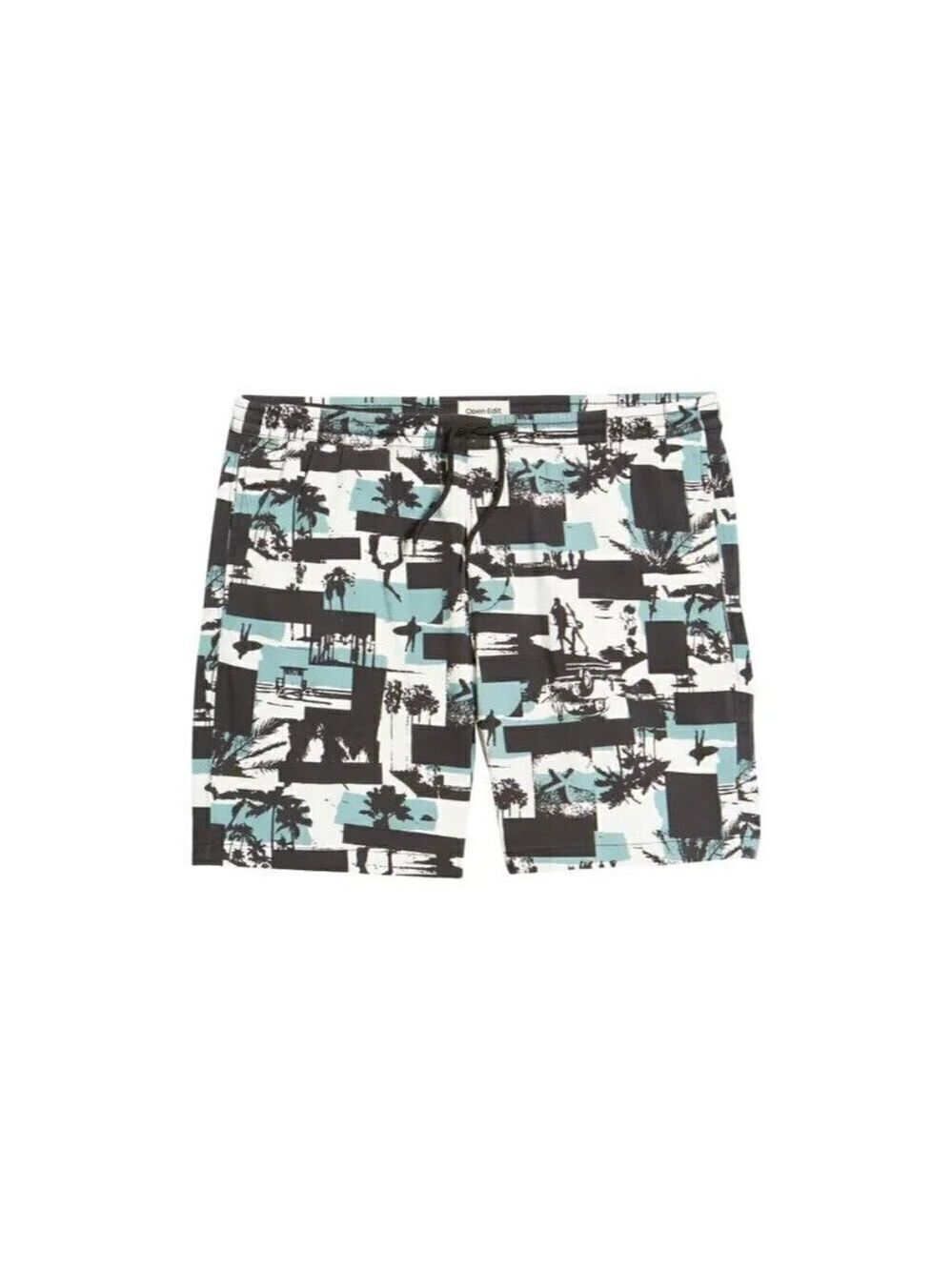 Open Edit shorts men's sz XLarge "surfs up collage" NEW